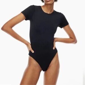 Aritzia Babaton Navy Contour Short Sleeve Thong Bodysuit Size XS
